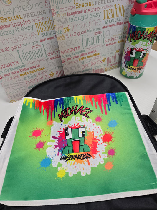 Book bag and matching sippy tumbler