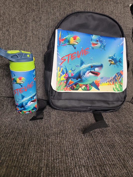 Matching book bag and tumbler with spout